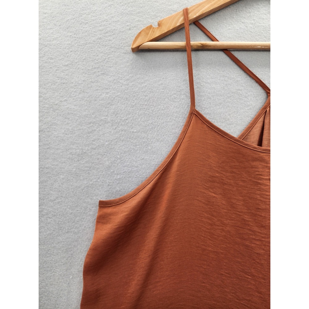 Banana Republic Rust Orange Pleated Racerback Camisole Tank Top Large Boho Chic - Picture 5 of 11